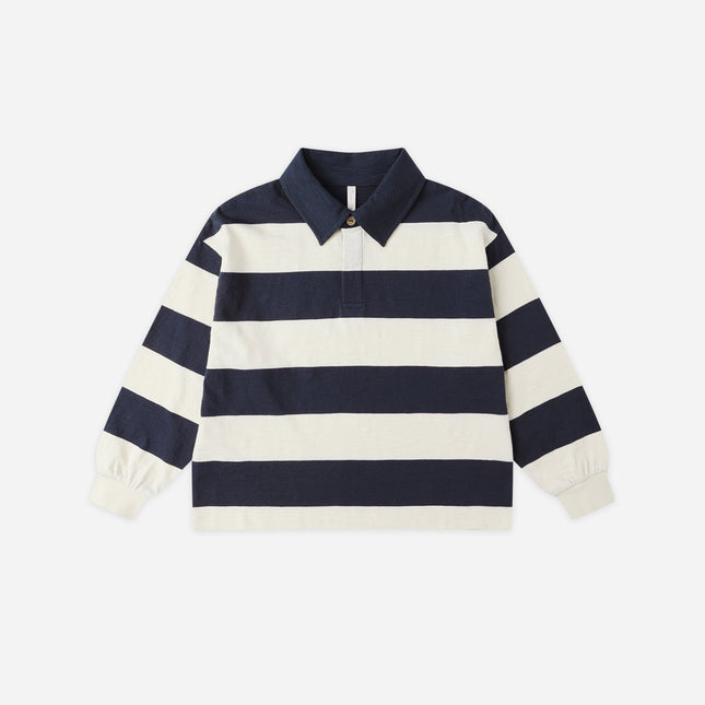 Rylee & Cru Rugby Polo || Navy Stripe