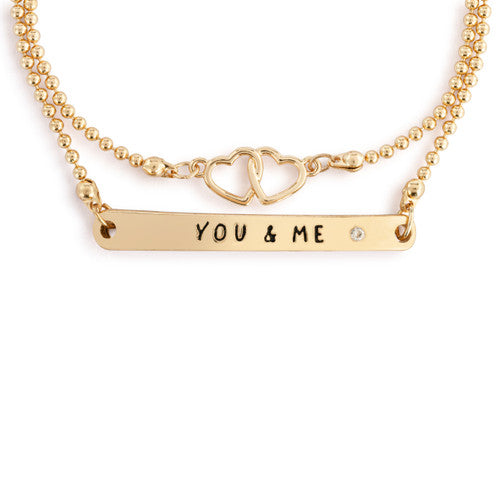 Demdaco Winnie-the-Pooh You & Me Adjustable Layered Bracelet 7"