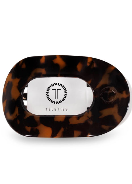 Teleties Round Flat Hair Clip | Small | Tortoise