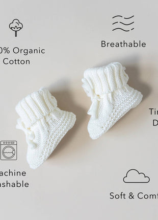 Pine Kids Knit Booties - Cloud
