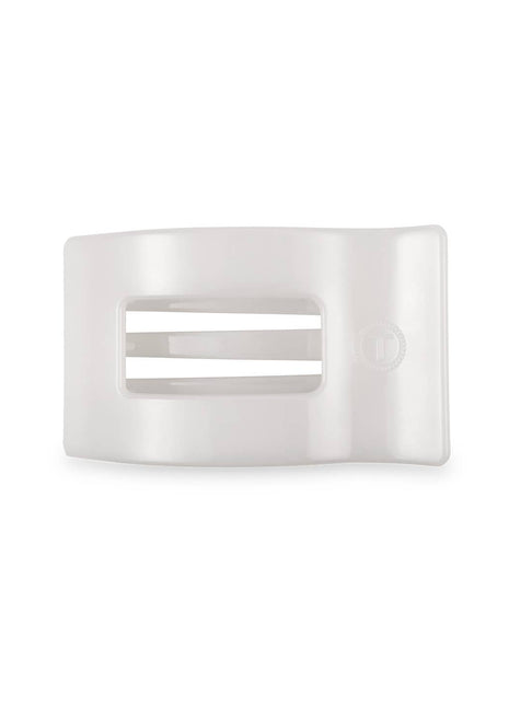 Teleties Flat Rectangle Hair Clip | Small | Coconut White