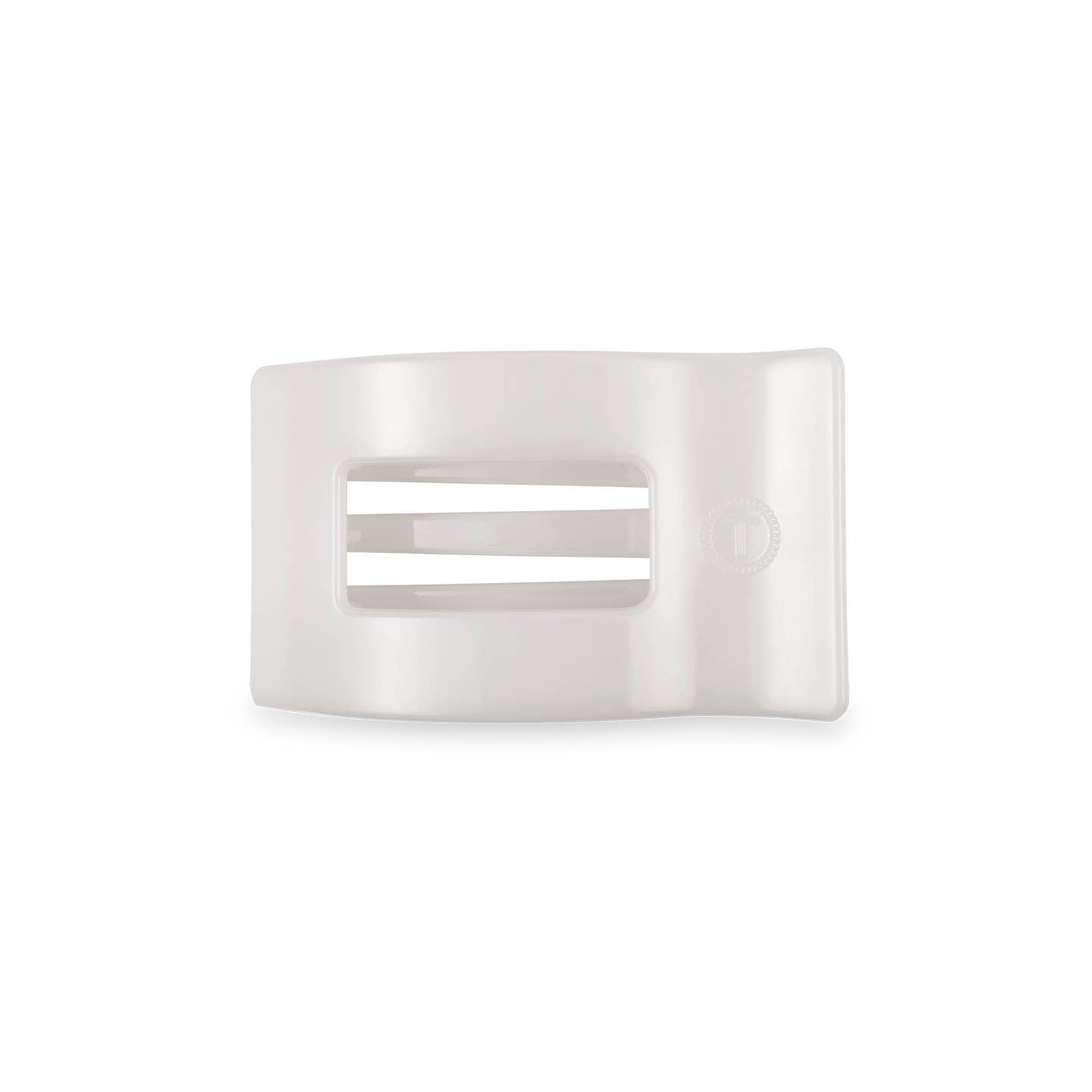 Teleties Flat Rectangle Hair Clip | Small | Coconut White