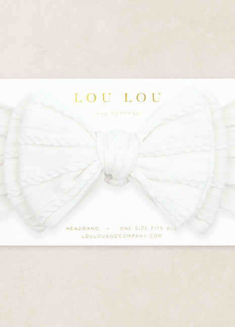 Lou Lou & Company Cable Knit Headband - White