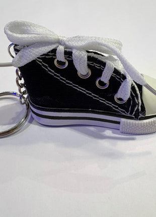 Love And Repeat Canvas Rubber Sole Sneakers Novelty Key Chain - Black