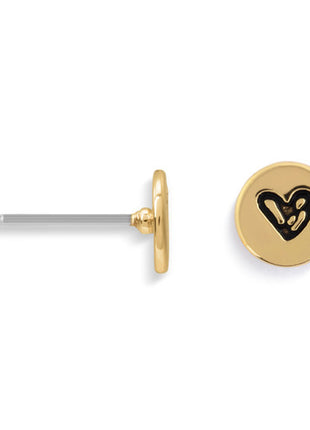 Demdaco Follow Your Heart Gold Earrings - 6.5mm