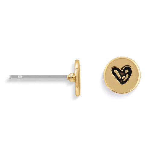 Demdaco Follow Your Heart Gold Earrings - 6.5mm