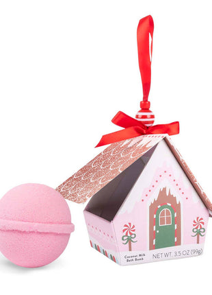 Cait + Co Bath Bomb Christmas Ornament House - Pink