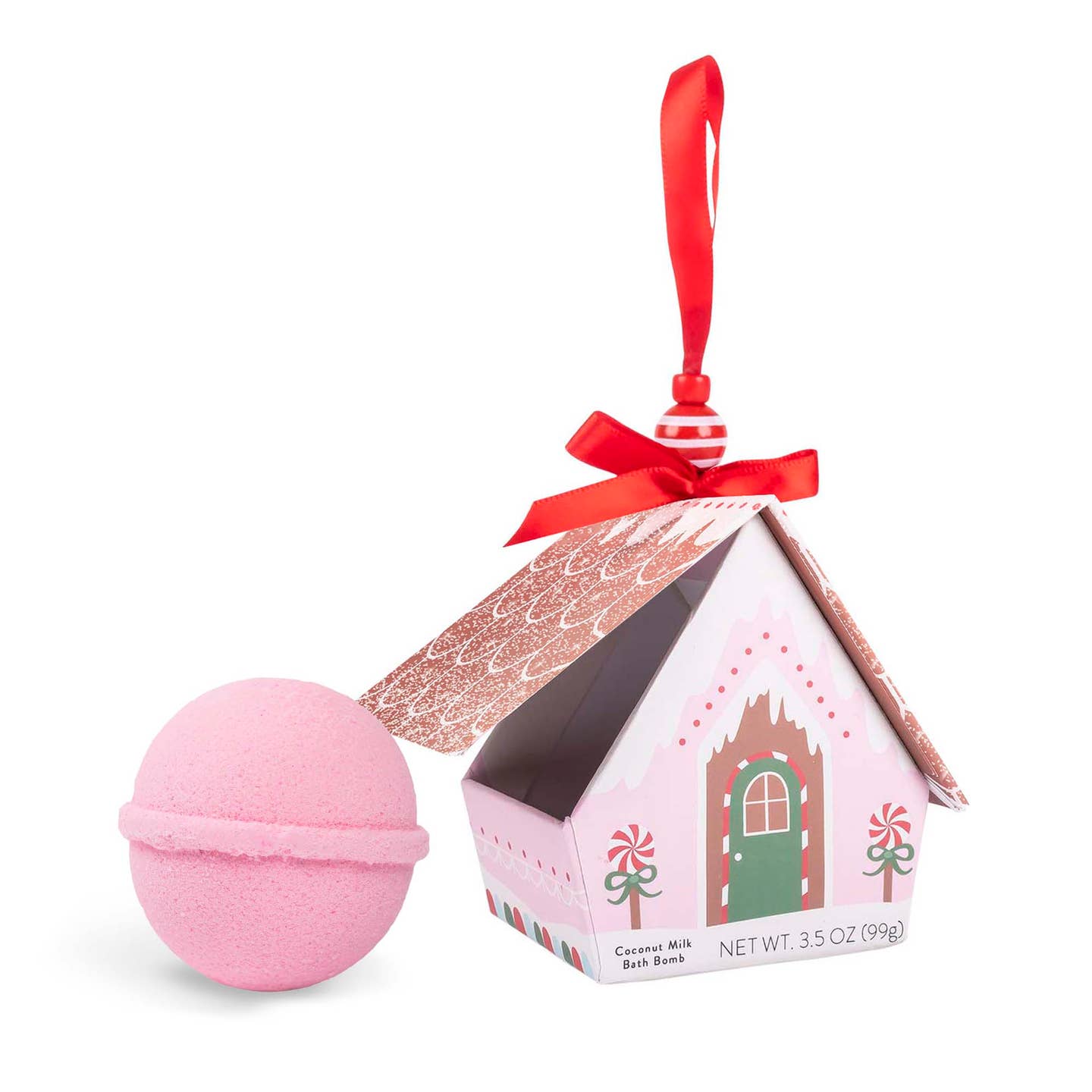 Cait + Co Bath Bomb Christmas Ornament House - Pink