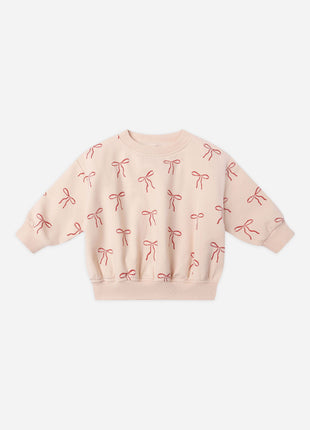 Quincy Mae Relaxed Fleece Sweatshirt || Red