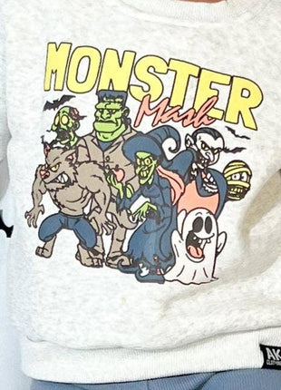 Model Wearing AK Clothing Company, LLC Monster Mash Halloween Crew