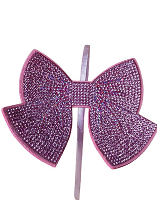 Bari Lynn Crystalized Pink Bow Headband