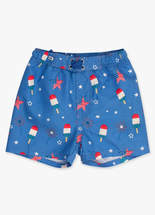 Rufflebutts + Ruggedbutts Boys Freedom Fireworks Swim Trunks Front