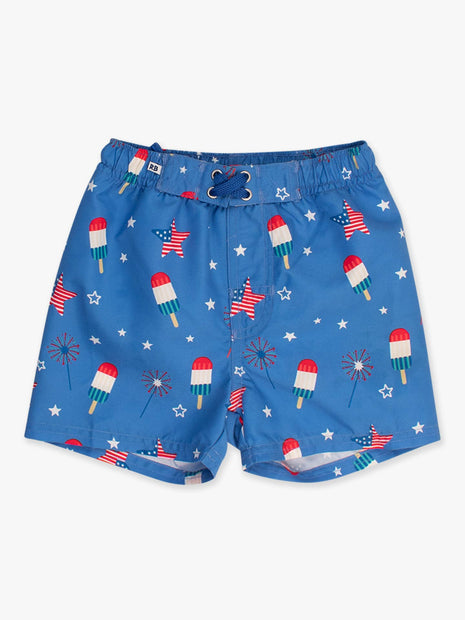 Rufflebutts + Ruggedbutts Boys Freedom Fireworks Swim Trunks Front