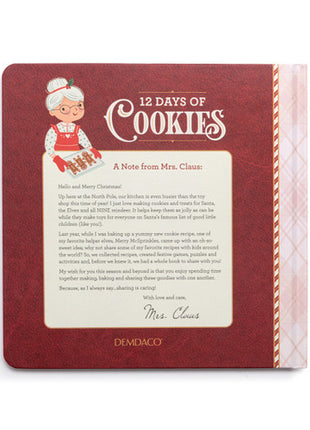 Demdaco Mrs. Claus' Caring Collection 12 Days of Cookies Countdown Recipe Book - 8x8in Back