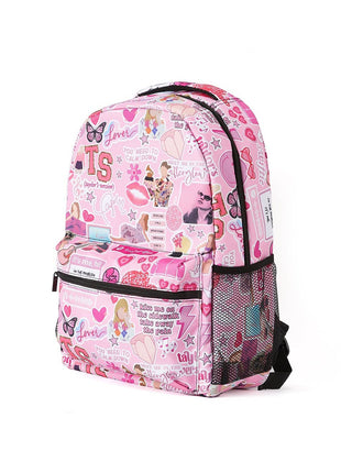 Rylee Faith Designs Ts Print Pink Backpack - Side