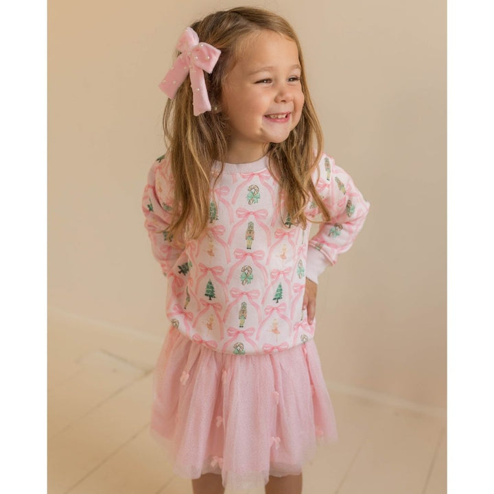 Model Wearing Nutcracker Trellis Christmas Sweatshirt - Ballet