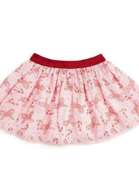 Sweet Wink Candy Cane Bow Printed Christmas Tutu