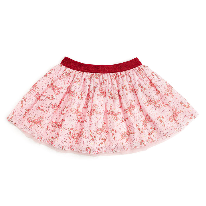 Sweet Wink Candy Cane Bow Printed Christmas Tutu