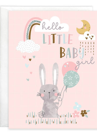 Gina B Designs Baby Greeting Card - Bunny & Balloons