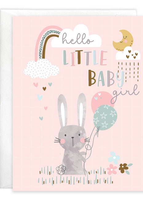 Gina B Designs Baby Greeting Card - Bunny & Balloons