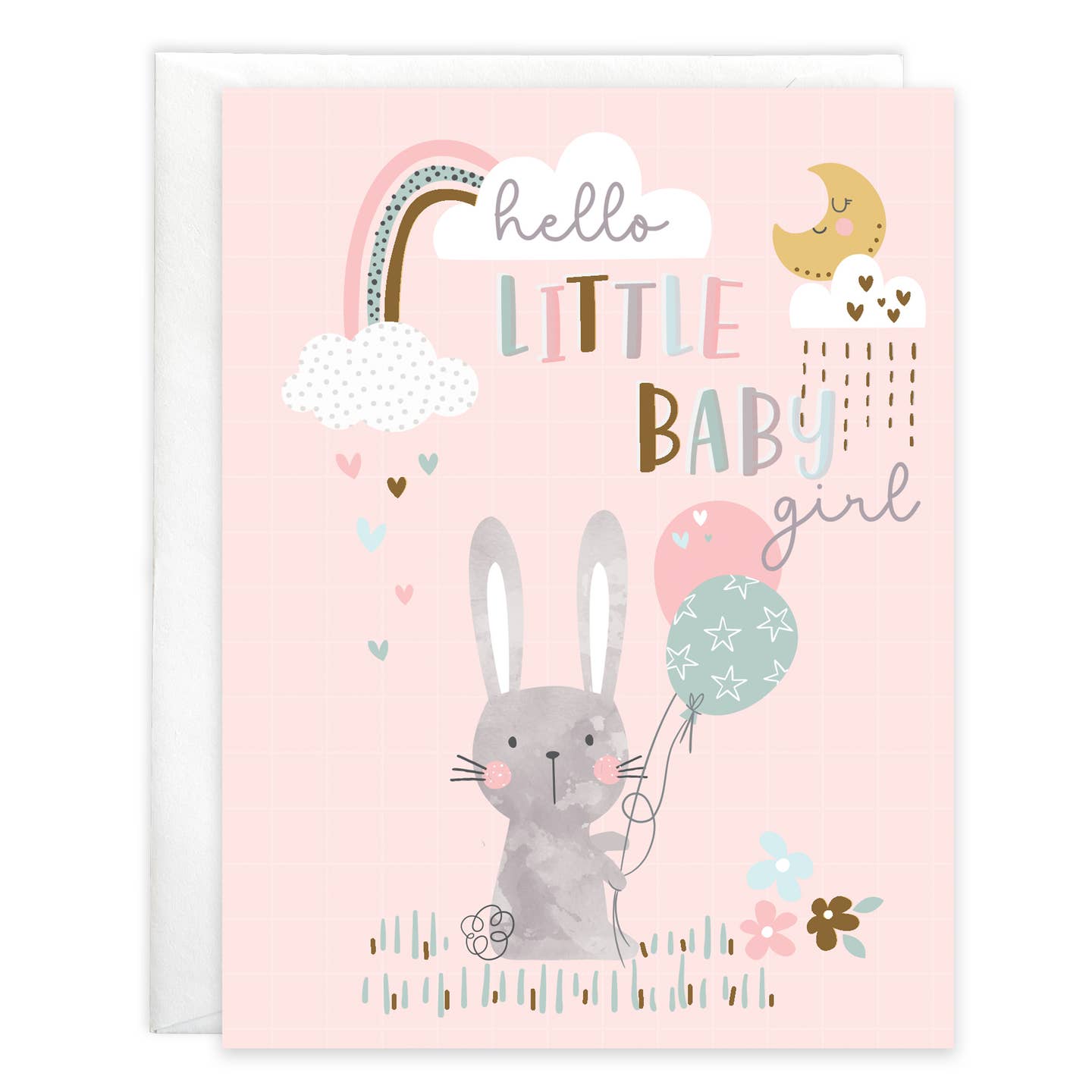 Gina B Designs Baby Greeting Card - Bunny & Balloons
