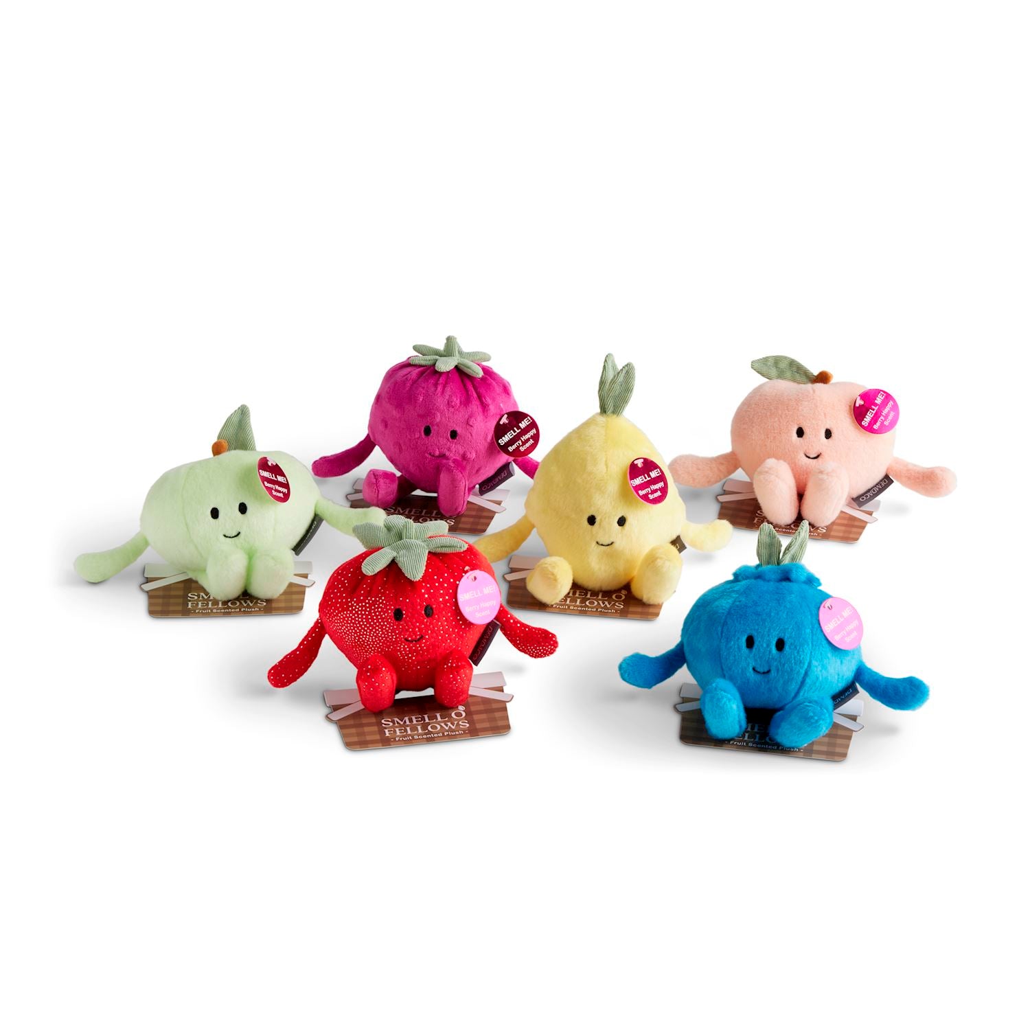 Demdaco Smello' Fellows Berry Happy Scented Plush - 6in, Program - 24 pcs with Displayer