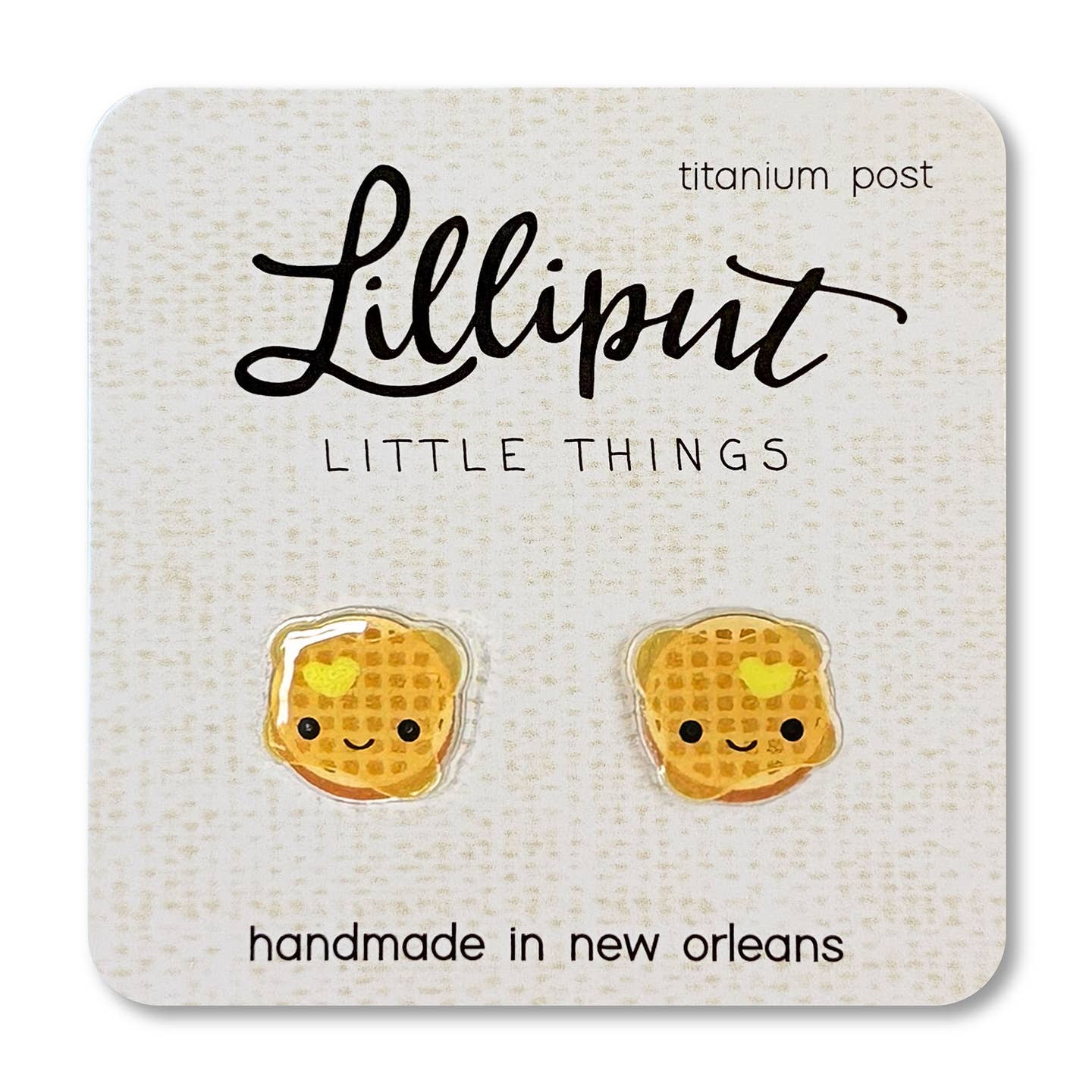 Lilliput Little Things Waffle Earrings