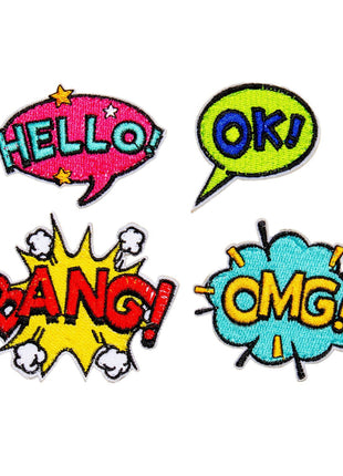 Becco Bags Comic Word Bubbles Patch Set