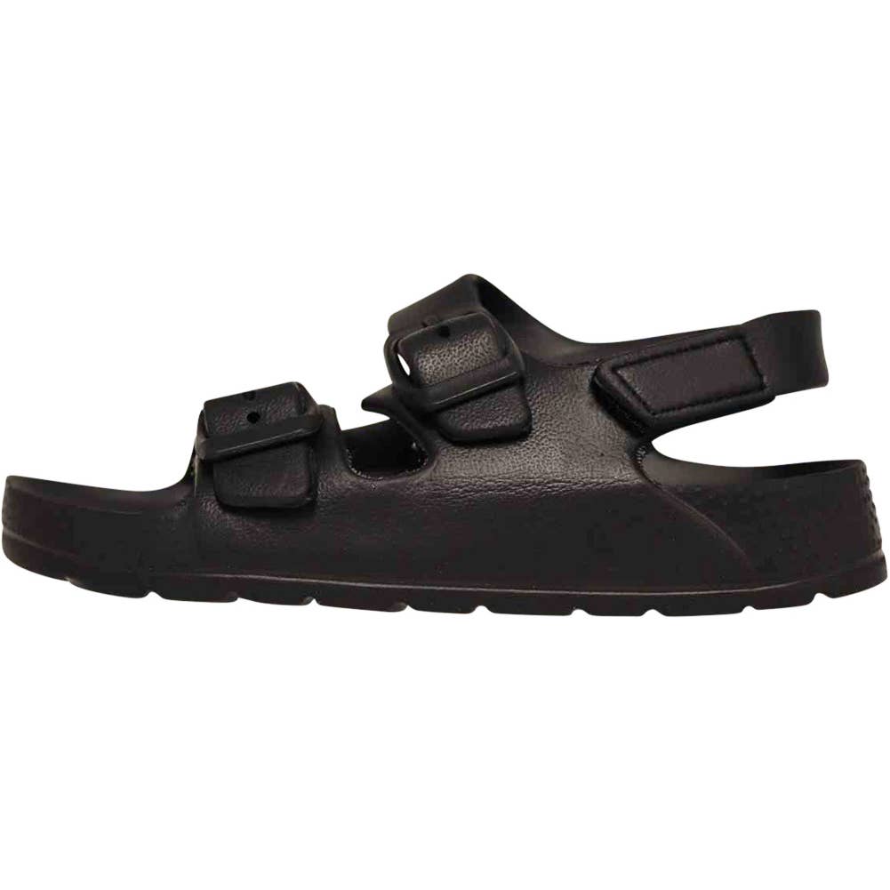 Eastern Off Price Norty 2-Strap Slide Sandal For Kids - Black Strap 41914 side view