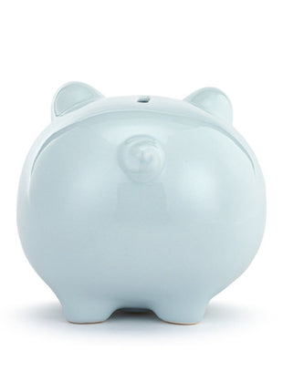 Demdaco Blue Ceramic Classic Piggy Bank - 7x5.5x6in