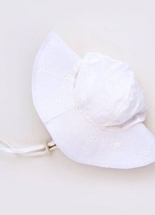 Huggalugs Embroidered Sunhat Upf 50+ Baby & Toddler - white 