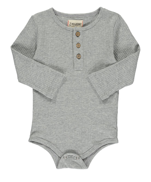 Me & Henry Aynor Gray Rib Onesie