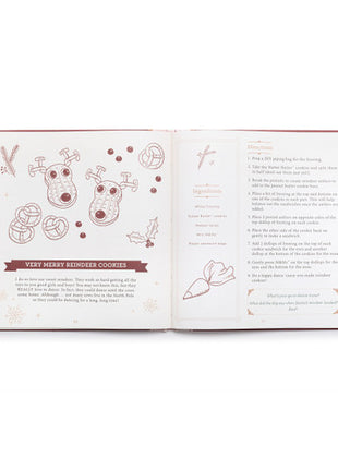 Demdaco Mrs. Claus' Caring Collection 12 Days of Cookies Countdown Recipe Book - 8x8in Open