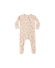 Quincy Mae Bamboo Zip Footie || Reindeer