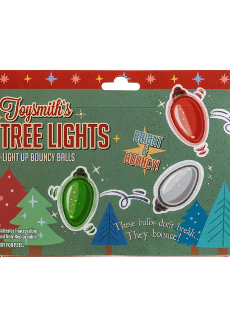 Toysmith Holiday Light-Up Bouncy Ball, Assorted Colors, Christmas