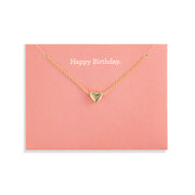 Demdaco "Happy Birthday" Floral Card & Gold Necklace-16in