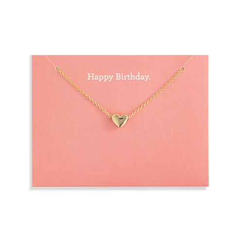 Demdaco "Happy Birthday" Floral Card & Gold Necklace-16in