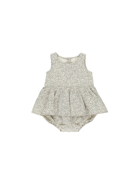 Quincy Mae Skirted Tank Romper || Green Garden