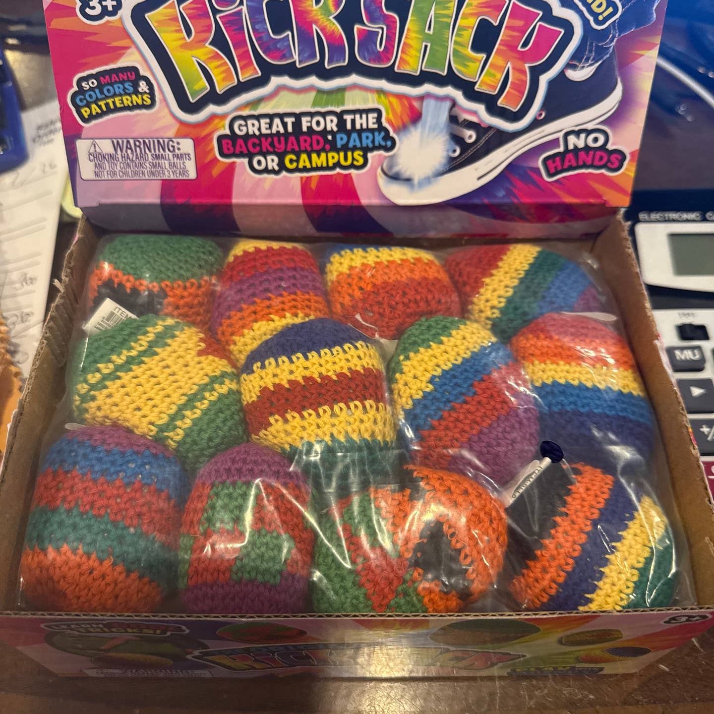 Think Sweet The Original Kick Sack Foot Bag Rainbow Knit Kick Sack Foot 