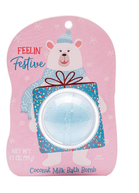 Cait + Co Polar Bear Christmas Clamshell Bath Bomb - Feelin' Festive