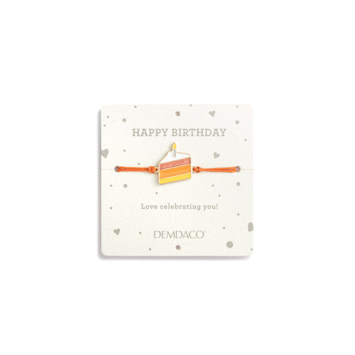 Demdaco Happy Birthday Orange Bear - 8in Bracelet