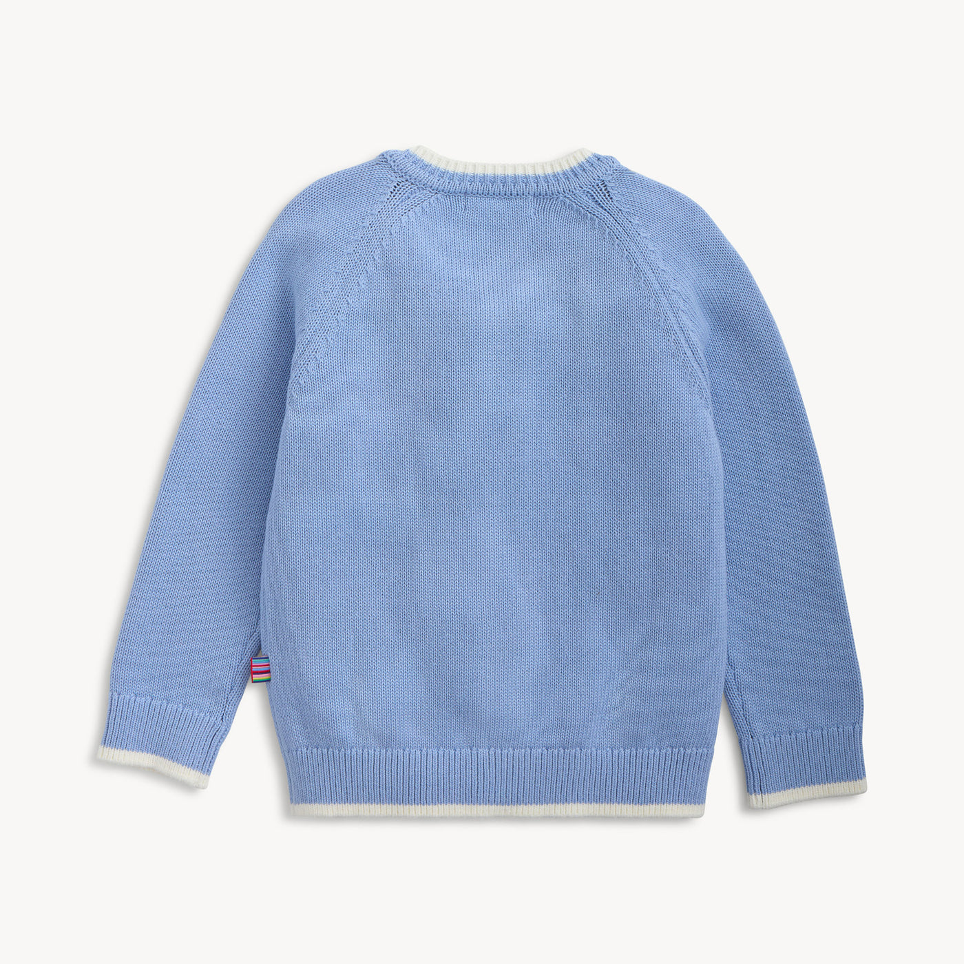Magentic Me Crew Neck Magnetic Cardigan With Blue Tipping Back