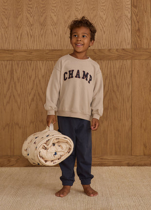Model Wearing Rylee + Cru Oversized Sweatshirt || Champ