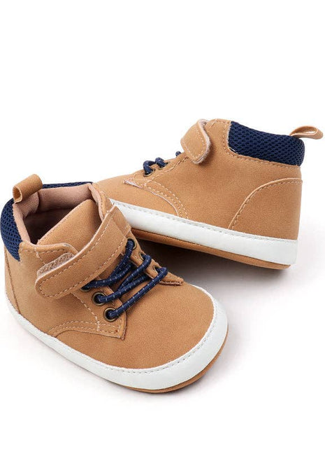 Kids Charm Online Khaki Cute Boy Baby Shoes w/ Velcro. MY3192