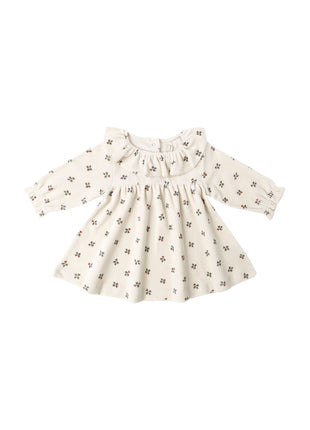 Quincy Mae Velour Baby Dress || Holly Berry