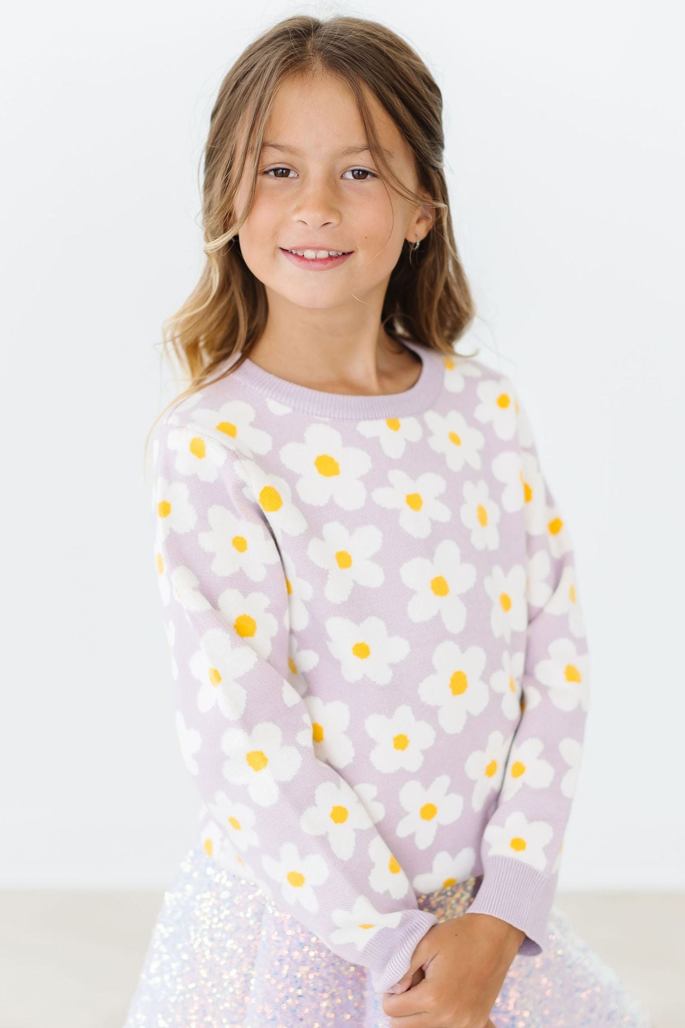 Model Wearing Mila & Rose Love You Bunches Sweater