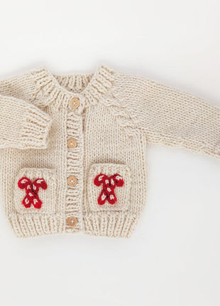 Huggalugs Candy Cane Cardigan Sweater