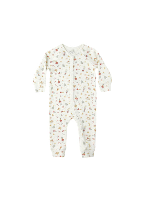 Rylee+ Cru Organic Long John Pajamas || Festive