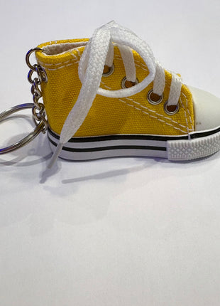 Love And Repeat Canvas Rubber Sole Sneakers Novelty Key Chain - Yellow