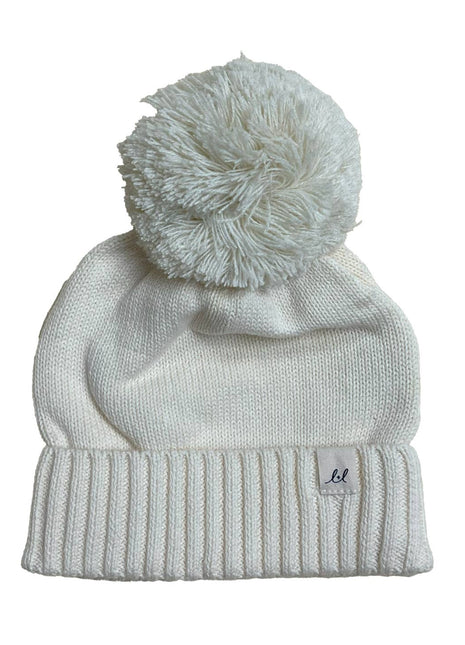 Luna + Luca Pom Beanie - Cream Front